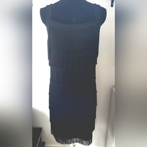 White House Black Market Flapper Layered Fringe Dress Size M